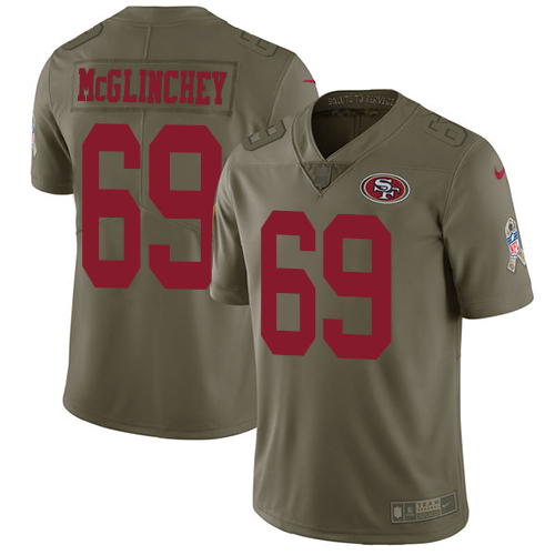 San Francisco 49ers Limited Olive Men Mike McGlinchey NFL Jersey #69 2017 Salute to->san francisco 49ers->NFL Jersey